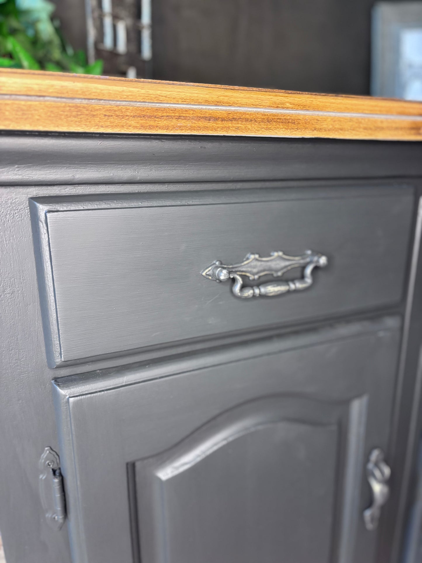 Painted sideboard with oak top