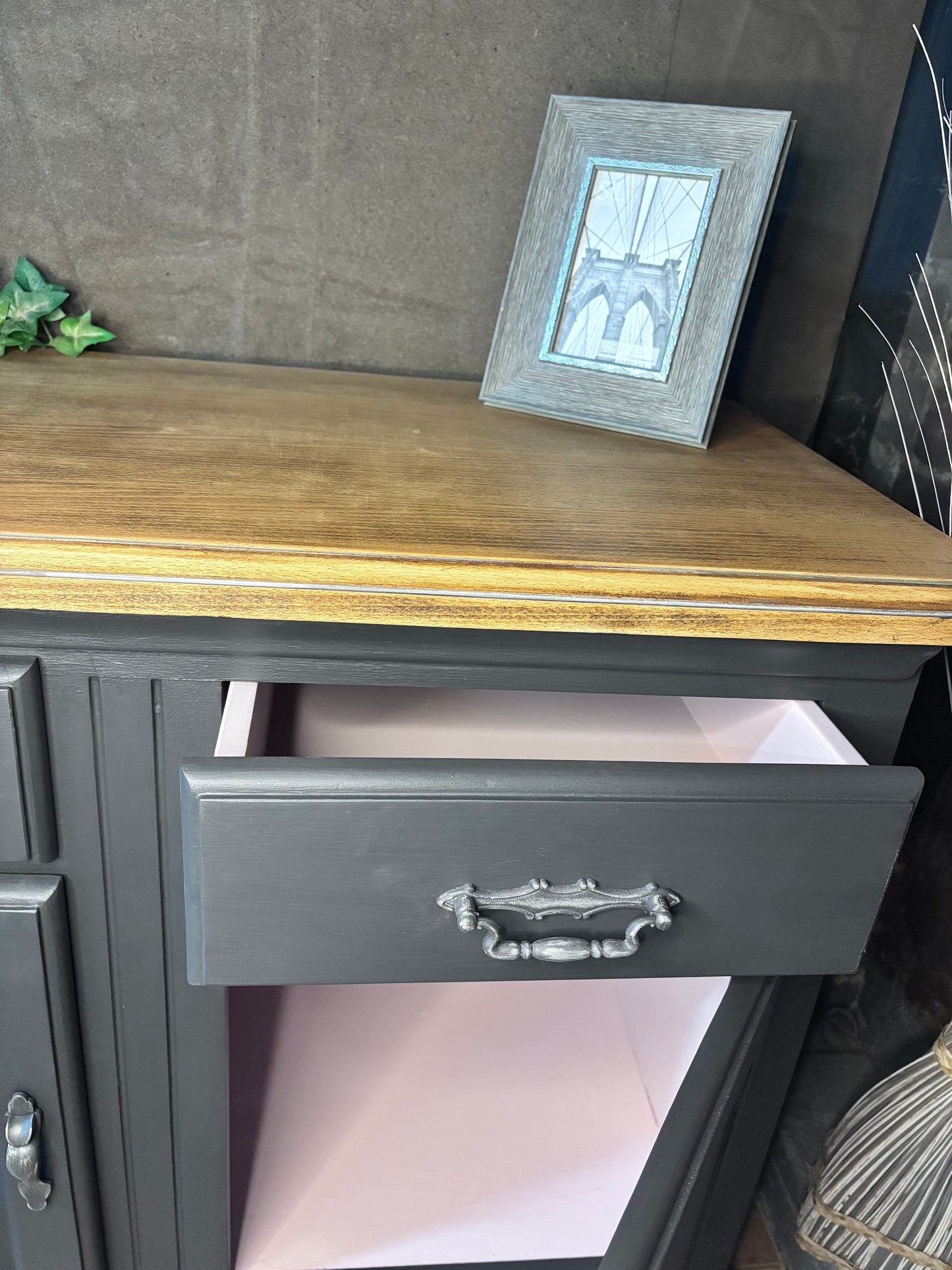 Painted sideboard with oak top