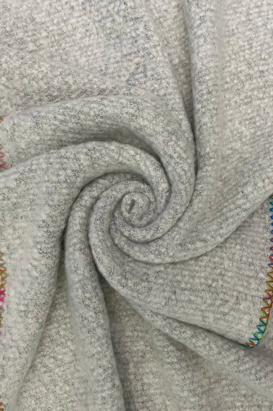 Grey Contrast Stitch Scarf