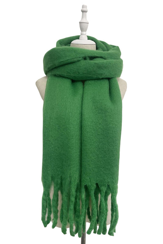 Emerald Green Chunky Tassel Scarf