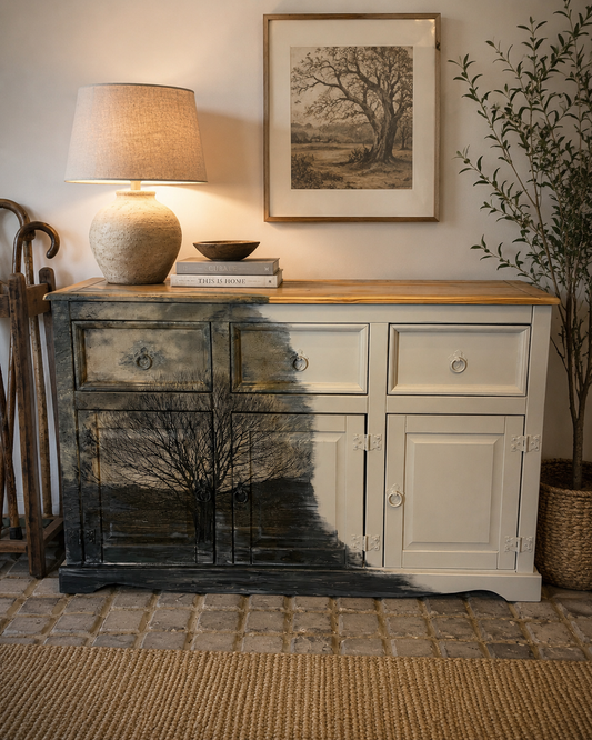 Cupboard - with decoupage tree design