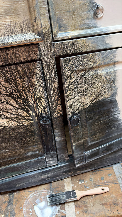 Cupboard - with decoupage tree design