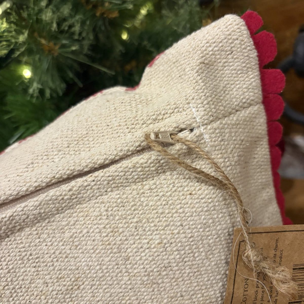 Merry Embroidered Christmas Cushion – 35 x 50cm