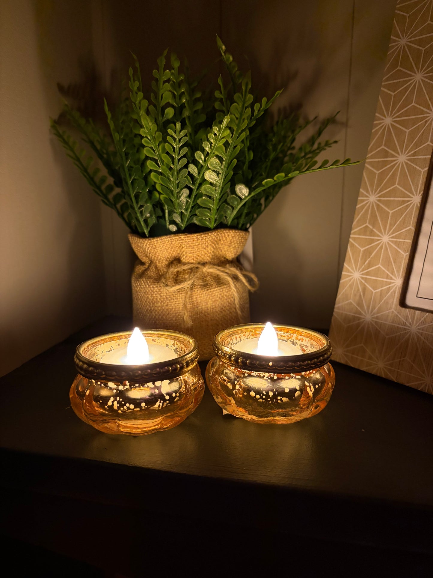 Gold tea light holder