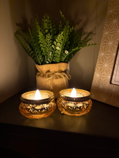 Gold tea light holder