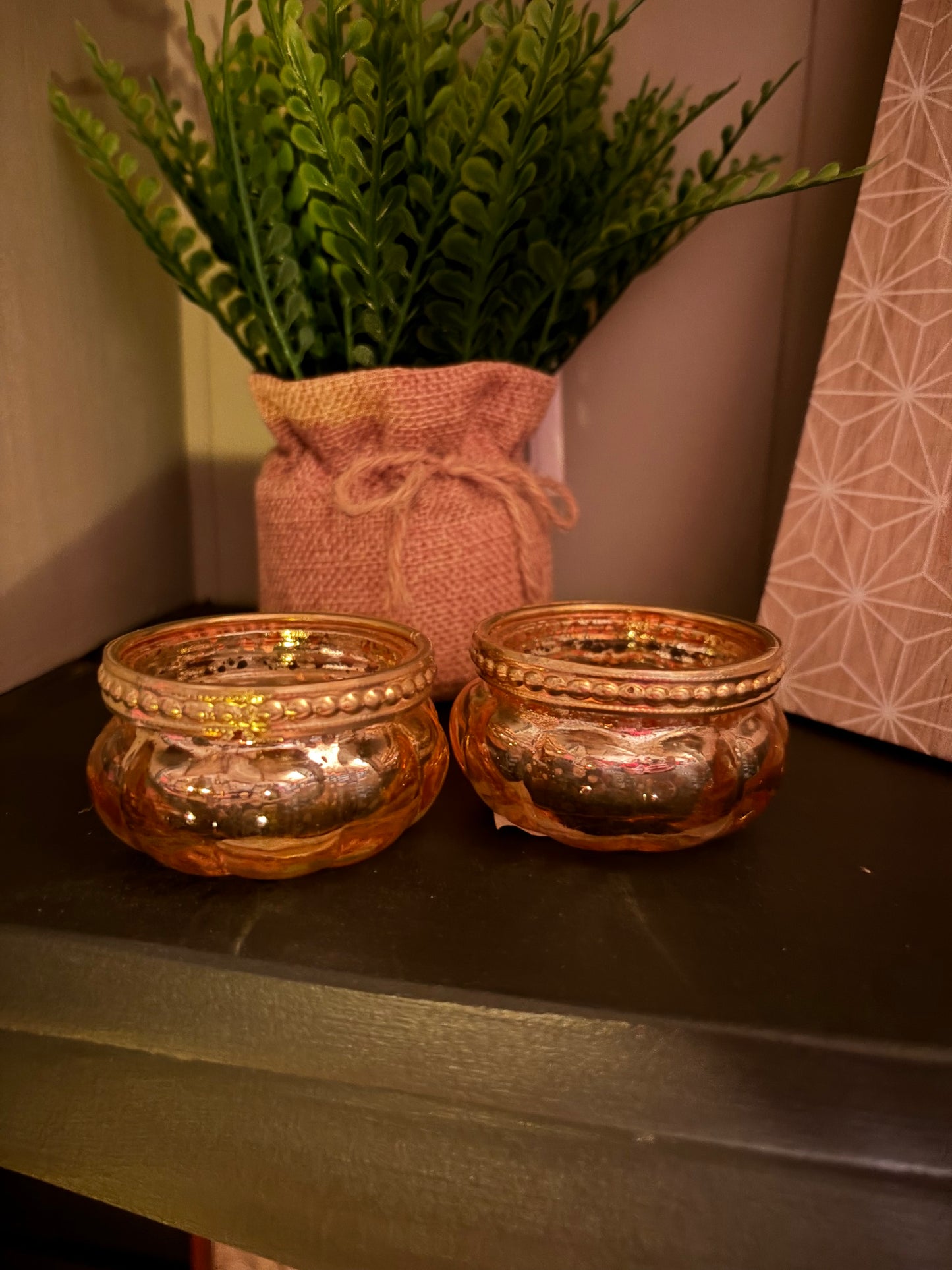 Gold tea light holder