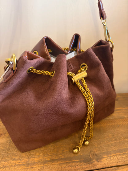 Chocolate Brown Drawstring Bag