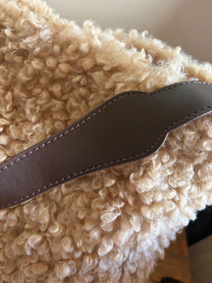 Cream Teddy Shoulder Tote Bag