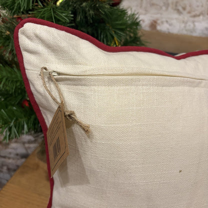 Winter Tree with Bow Embroidered Christmas Cushion – 43 x 43cm